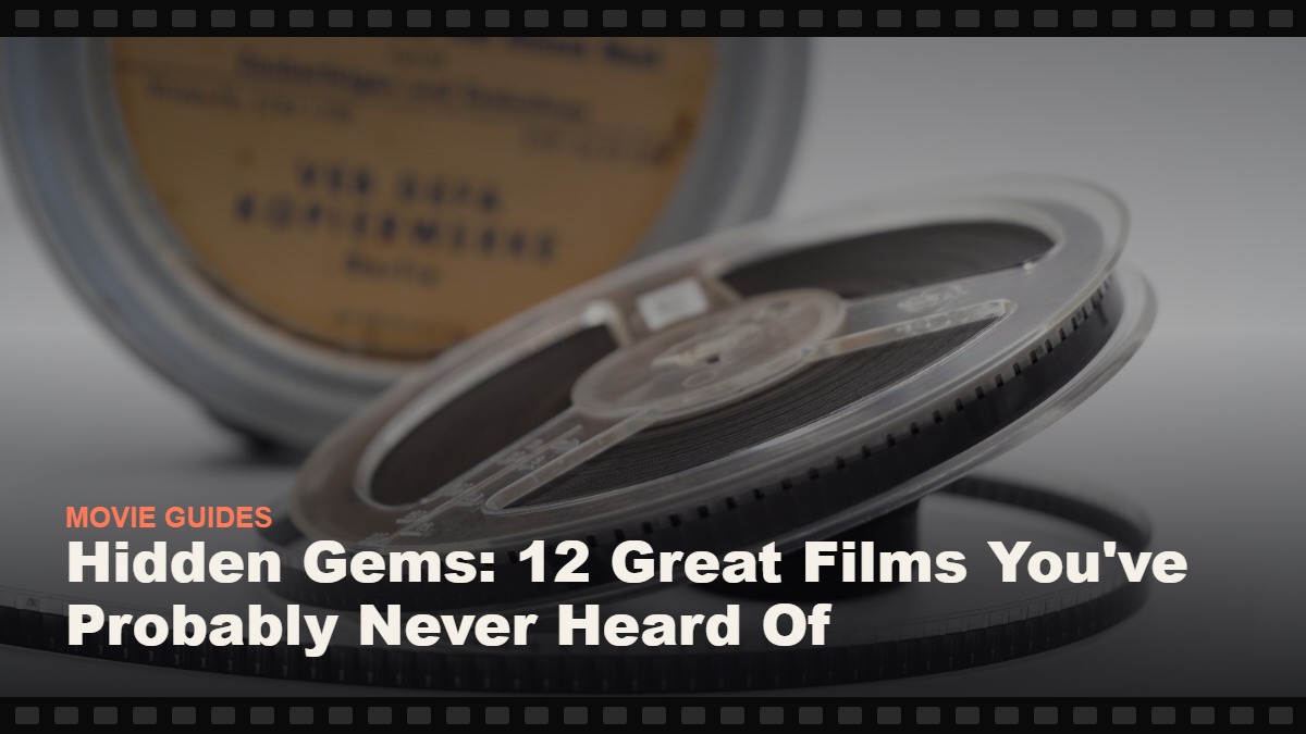 Real photograph of an 8mm film reel and canister, cover graphic for the Reelmonk guide "Hidden Gems: 12 Great Films You've Probably Never Heard Of"